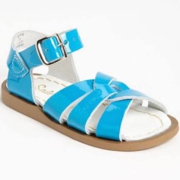 Toddler Salt Water Sandals Turquoise Patent - Picture 1 of 3